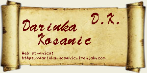Darinka Kosanić vizit kartica